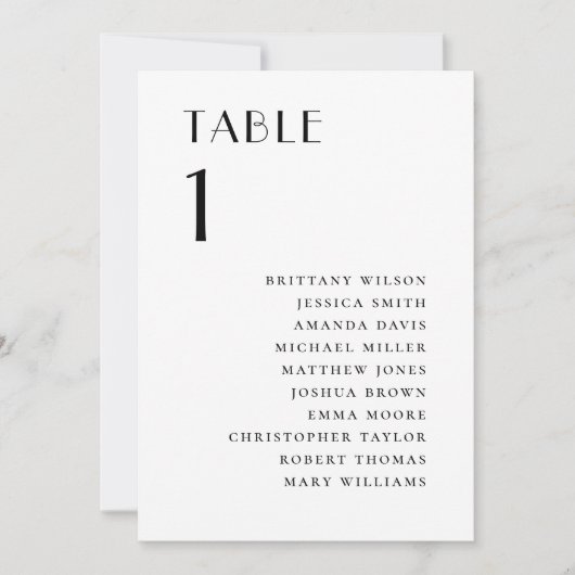Invitation Modern Minimalist Wedding | Elegant Seating Chart (Devant)