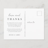 Invitation Modern Minimalist Wedding Photo Thank You Postcard (Dos)