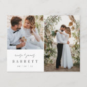 Invitation Modern Minimalist Wedding Photo Thank You Postcard (Devant)