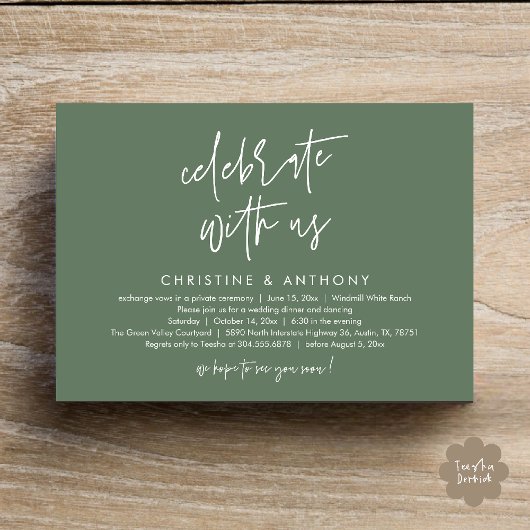 Invitation Modern Minimalist Wedding Reception Dinner
