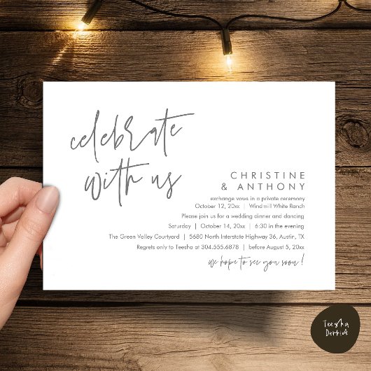 Invitation Modern Minimalist Wedding Reception Dinner