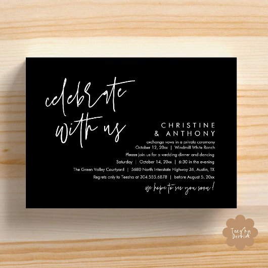 Invitation Modern Minimalist Wedding Reception Dinner