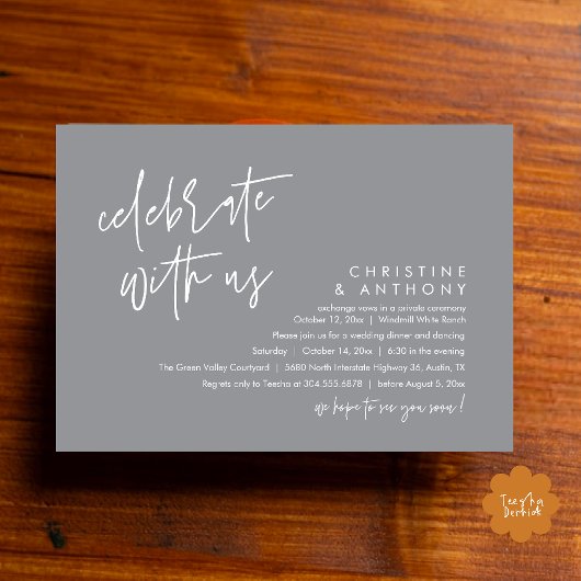 Invitation Modern Minimalist Wedding Reception Dinner