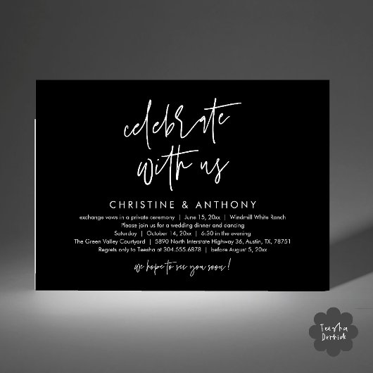 Invitation Modern Minimalist Wedding Reception Dinner