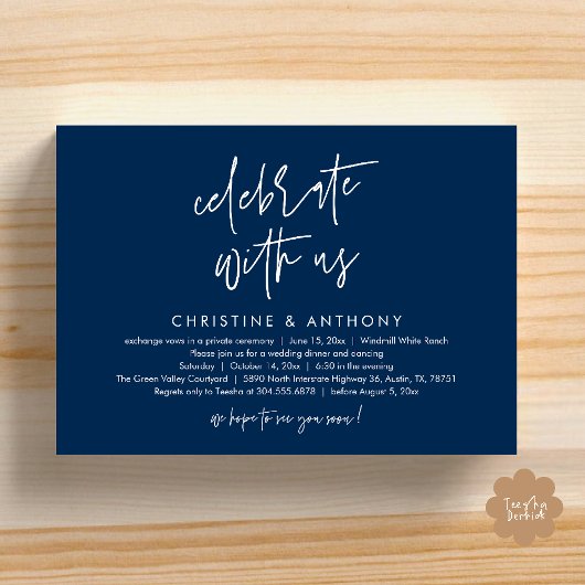Invitation Modern Minimalist Wedding Reception Dinner