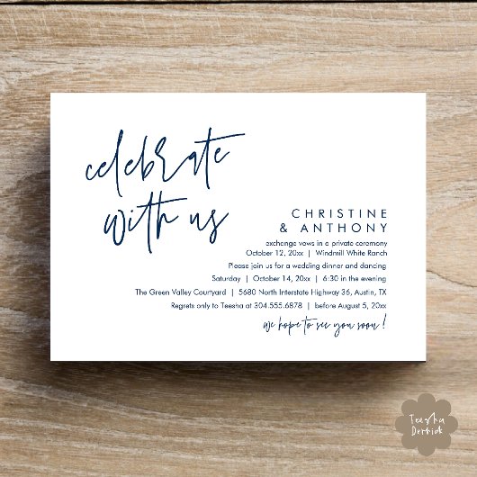 Invitation Modern Minimalist Wedding Reception Dinner