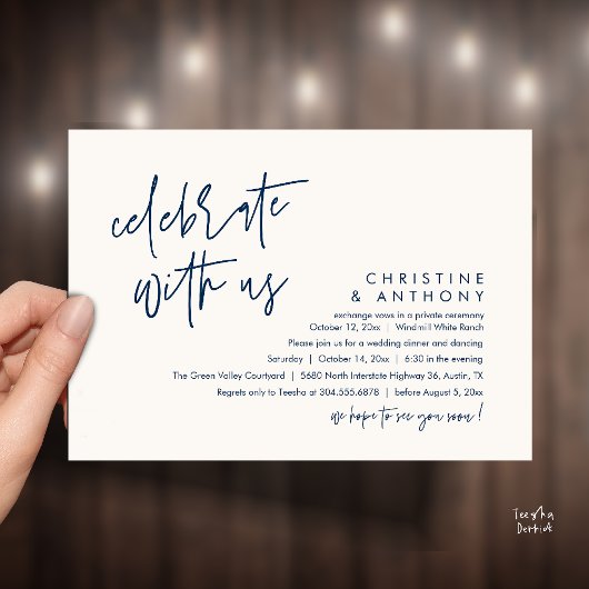 Invitation Modern Minimalist Wedding Reception Dinner