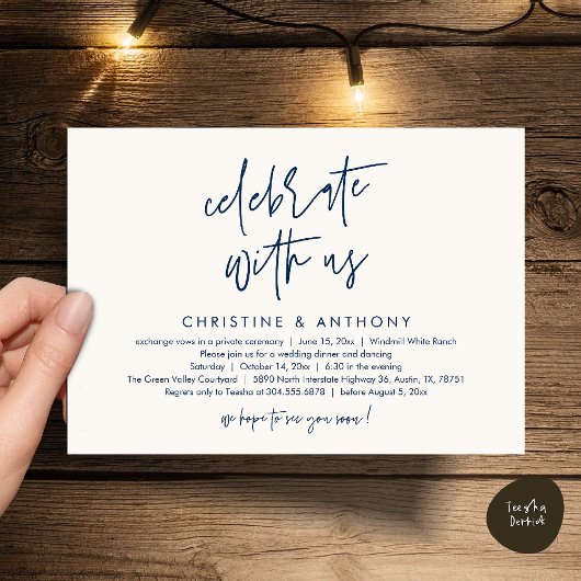 Invitation Modern Minimalist Wedding Reception Dinner