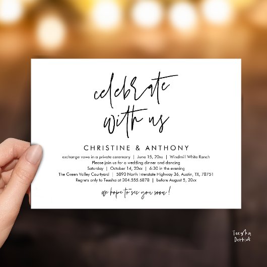 Invitation Modern Minimalist Wedding Reception Dinner
