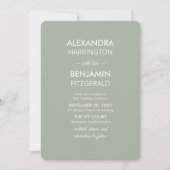 Invitation Modern Minimalist Wedding | Sage Green Timeless  (Devant)