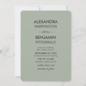 Invitation Modern Minimalist Wedding | Sage Green Timeless  (Devant)