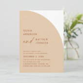Invitation Modern Minimalist Wedding | Warm Peach Sand Arch (Debout devant)