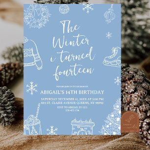 Invitation Modern Minimaliste Fête d'anniversaire de l'hiver