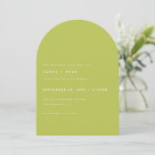 Invitation Modern Minimalistic Lime Green Arch Wedding (Debout devant)