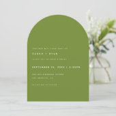 Invitation Modern Minimalistic Olive Green Arch Wedding (Debout devant)
