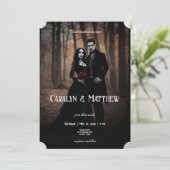 Invitation Modern Moody Gothic Photo Dark Wedding (Debout devant)