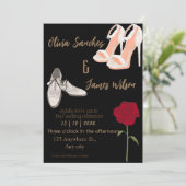 Invitation Modern Mr and Mrs wedding gold (Debout devant)