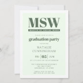 Invitation Modern MSW Master of Social Work Graduation (Devant)