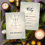 Invitation Modern Mystic Tarot Fortune 30e fête d'anniversair<br><div class="desc">Un modèle moderne, élégant et chic de 30ème anniversaire d'invitation avec un thème de tarot, voyant de fortune, avec un triangle, les phases de la lune et quelques symboles ressemblant à des runes anciennes. Un design amusant d'invitation à la fête d'anniversaire de tarot pour une femme moderne à son 30e...</div>