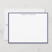 Invitation Modern Navy Blue Border Note Card (Devant)