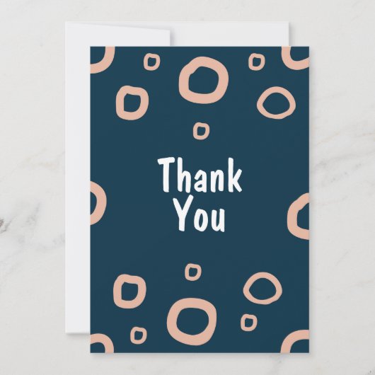 Invitation Modern Navy & Blush Hand-Drawn Organic Ring Patter (Devant)