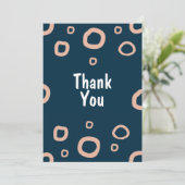 Invitation Modern Navy & Blush Hand-Drawn Organic Ring Patter (Debout devant)