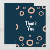 Invitation Modern Navy & Blush Hand-Drawn Organic Ring Patter (Devant / Derrière)