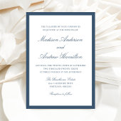Invitation Modern Navy Border Wedding