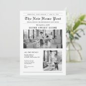 Invitation Modern Newspaper Moving Announcement (Debout devant)
