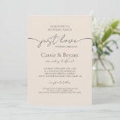 Invitation Modern Nothing Fancy Just Love Photo Mariage (Debout devant)