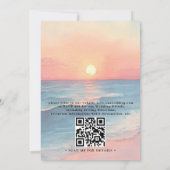 Invitation Modern Ocean Sunset Budget QR Code Wedding (Dos)