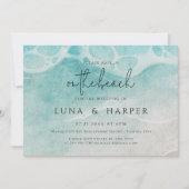 Invitation Modern Ocean Tide Watercolor Beach Save the Date (Devant)