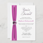 Invitation Modern October Birthday - Pink Tourmaline (Devant)