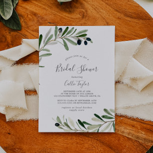 Invitation Modern Olive Branch Bridal Shower