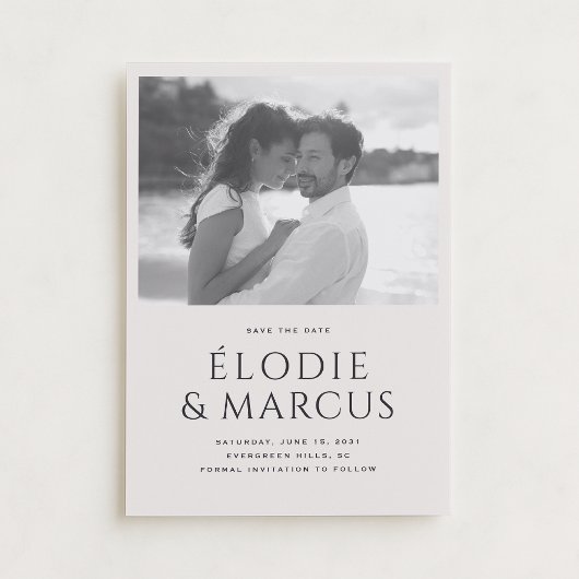 Invitation Modern One Photo Bold Typographie Enregistrer la d