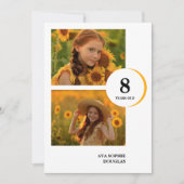 Invitation Modern Orange 2 Multi Photos Collage Birthday (Devant)
