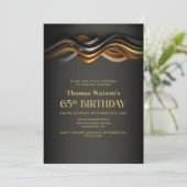 Invitation Modern Orange 65th Birthday Party (Debout devant)