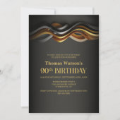 Invitation Modern Orange 90th Birthday Party (Devant)