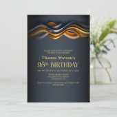 Invitation Modern Orange and Grey 95th Birthday Party (Debout devant)