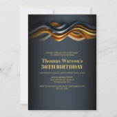 Invitation Modern Orange and Grey Any Age Birthday Party (Devant)