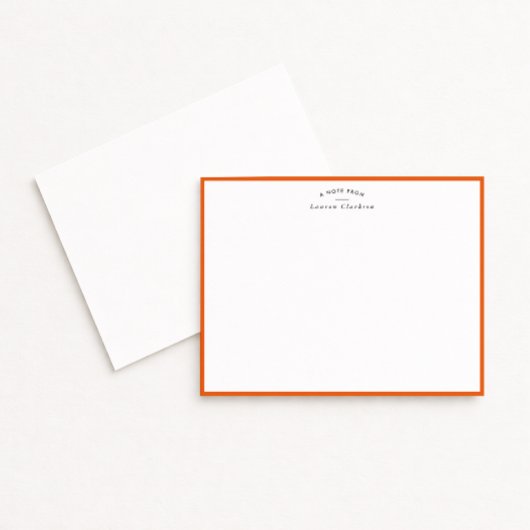 Invitation Modern Orange Border Personalized Note Card