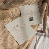 Invitation Modern Orange Retro Fun Whimsical QR Code Wedding