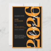 Invitation Modern Orange Typography Graduation Announcement (Devant)