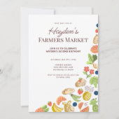Invitation Modern Organic Farmers Market Birthday  (Devant)