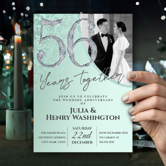 Invitation Modern Ornate 56th Wedding Anniversary 