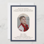 Invitation Modern Oval Blue High School Photo Graduation (Dos)
