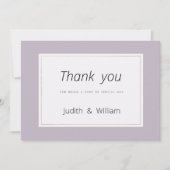 Invitation Modern pastel lavender minimalist theme Thank You (Devant)