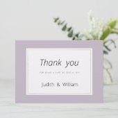 Invitation Modern pastel lavender minimalist theme Thank You (Debout devant)