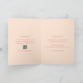 Invitation Modern Peach QR Code Mariage élégant (Intérieur)