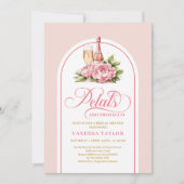 Invitation Modern petals and prosecco watercolor bridal (Devant)